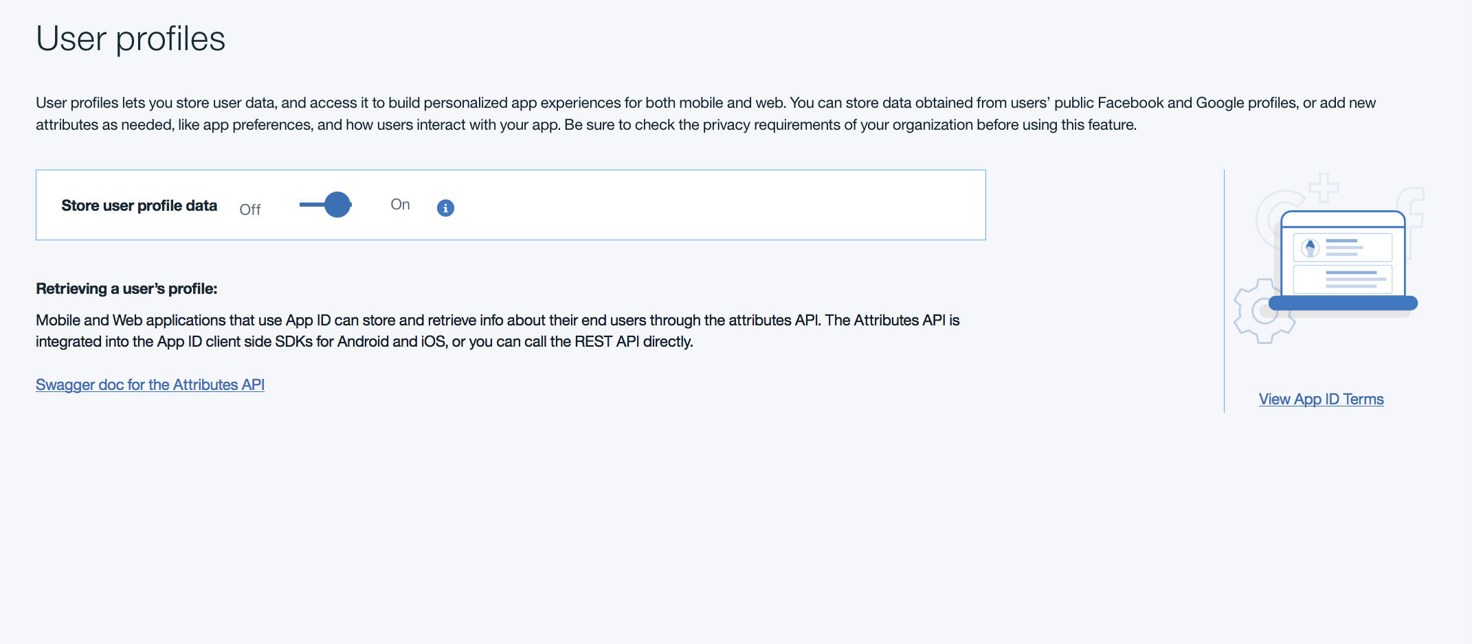 Create and manage users data using user profiles